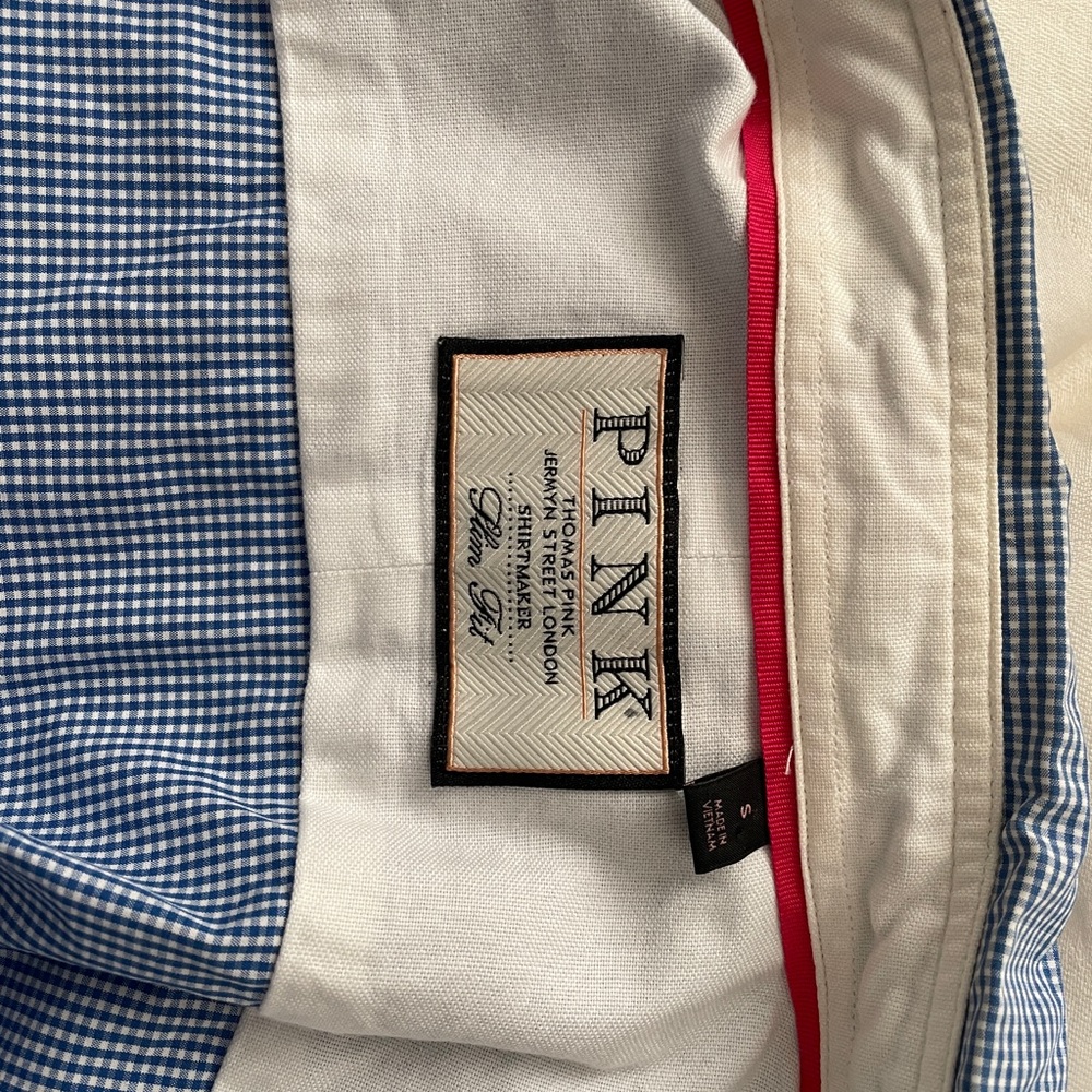 Thomas Pink Blue Checkered Dress Shirt